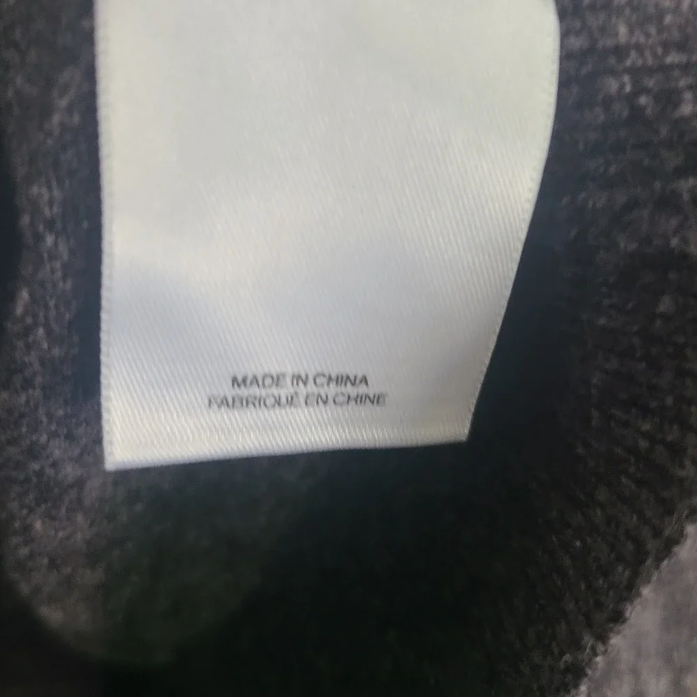 Express 100% Cotton 3 Button Mock Neck Sweater Size XL Charcoal‎ Gray Mens
